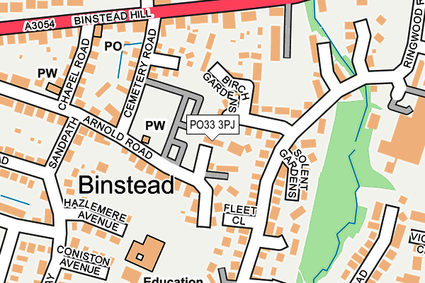 PO33 3PJ map - OS OpenMap – Local (Ordnance Survey)