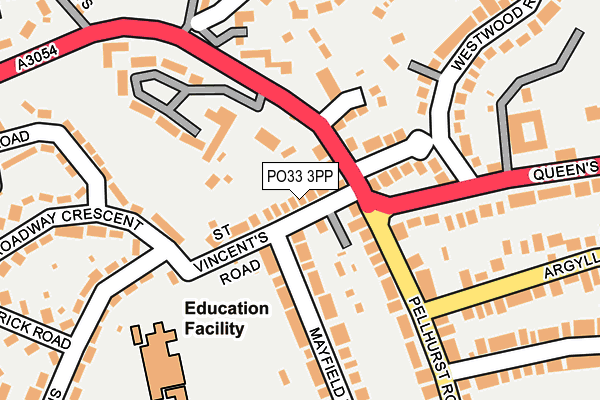 PO33 3PP map - OS OpenMap – Local (Ordnance Survey)