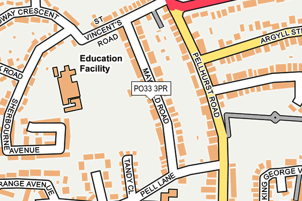 PO33 3PR map - OS OpenMap – Local (Ordnance Survey)