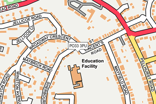 PO33 3PU map - OS OpenMap – Local (Ordnance Survey)