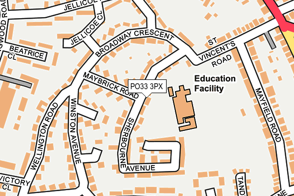 PO33 3PX map - OS OpenMap – Local (Ordnance Survey)