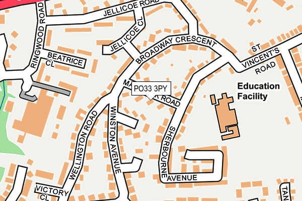 PO33 3PY map - OS OpenMap – Local (Ordnance Survey)