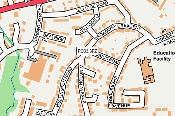 PO33 3PZ map - OS OpenMap – Local (Ordnance Survey)