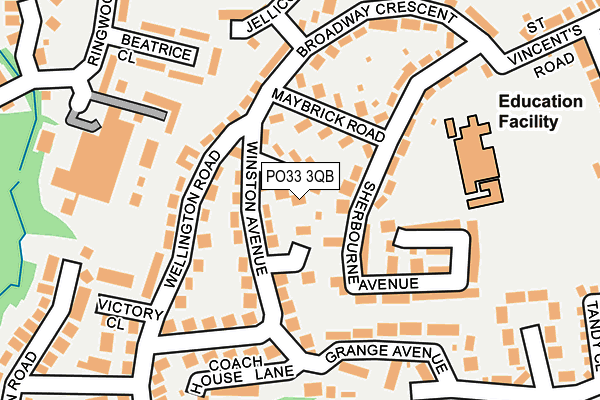 PO33 3QB map - OS OpenMap – Local (Ordnance Survey)