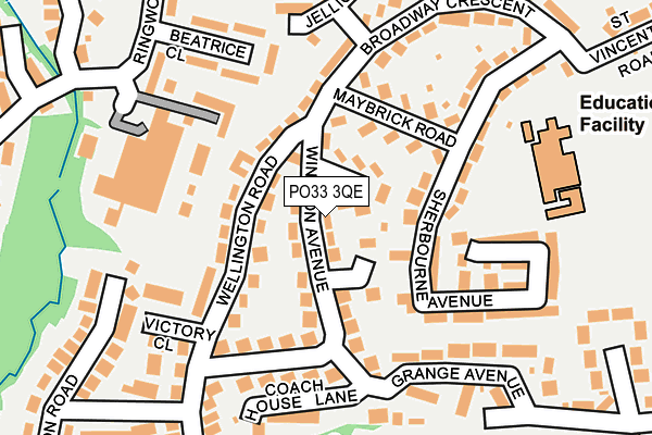 PO33 3QE map - OS OpenMap – Local (Ordnance Survey)