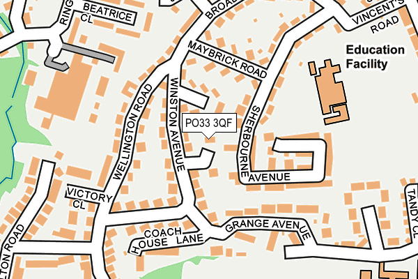 PO33 3QF map - OS OpenMap – Local (Ordnance Survey)