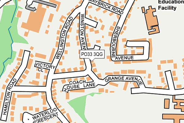 PO33 3QG map - OS OpenMap – Local (Ordnance Survey)