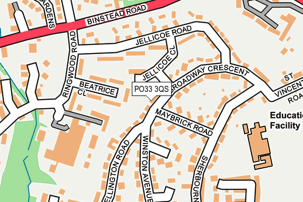 PO33 3QS map - OS OpenMap – Local (Ordnance Survey)