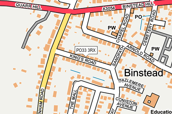 PO33 3RX map - OS OpenMap – Local (Ordnance Survey)