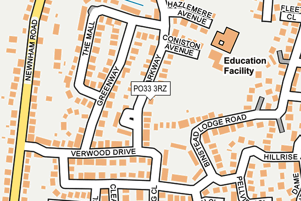 PO33 3RZ map - OS OpenMap – Local (Ordnance Survey)