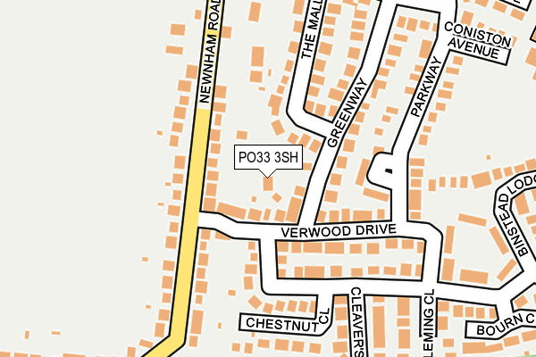 PO33 3SH map - OS OpenMap – Local (Ordnance Survey)