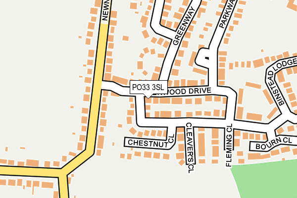 PO33 3SL map - OS OpenMap – Local (Ordnance Survey)