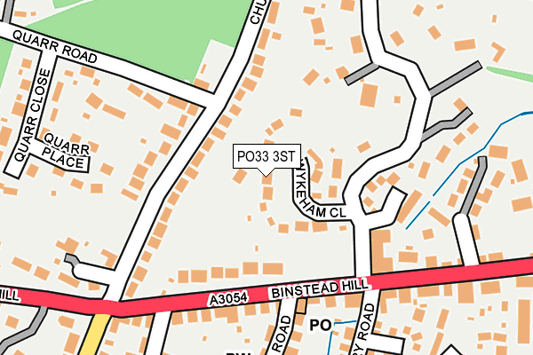 PO33 3ST map - OS OpenMap – Local (Ordnance Survey)