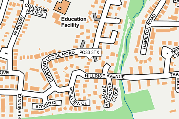 PO33 3TX map - OS OpenMap – Local (Ordnance Survey)