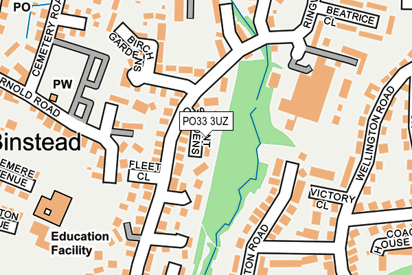 PO33 3UZ map - OS OpenMap – Local (Ordnance Survey)