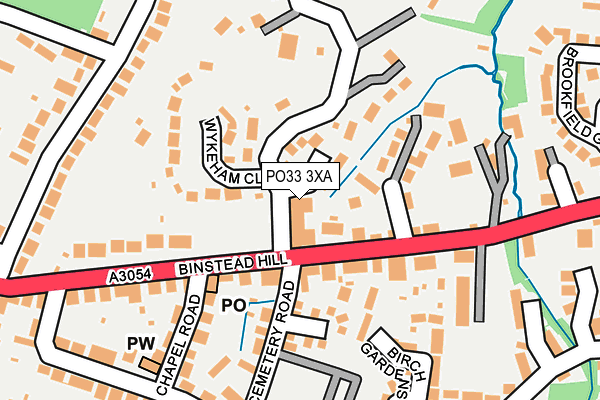 PO33 3XA map - OS OpenMap – Local (Ordnance Survey)