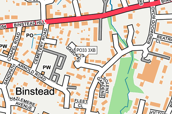 PO33 3XB map - OS OpenMap – Local (Ordnance Survey)