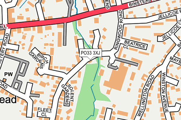 PO33 3XJ map - OS OpenMap – Local (Ordnance Survey)