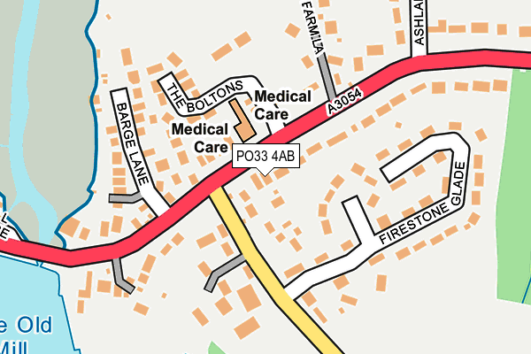 PO33 4AB map - OS OpenMap – Local (Ordnance Survey)