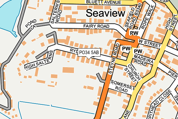 PO34 5AB map - OS OpenMap – Local (Ordnance Survey)