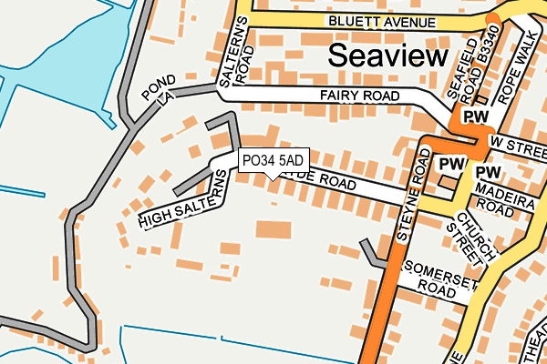 PO34 5AD map - OS OpenMap – Local (Ordnance Survey)