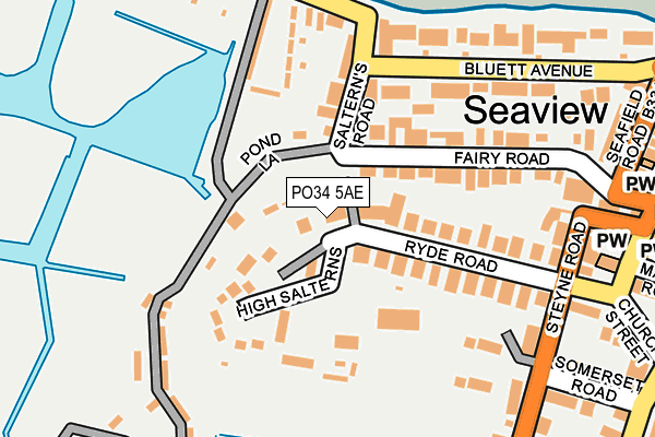 PO34 5AE map - OS OpenMap – Local (Ordnance Survey)