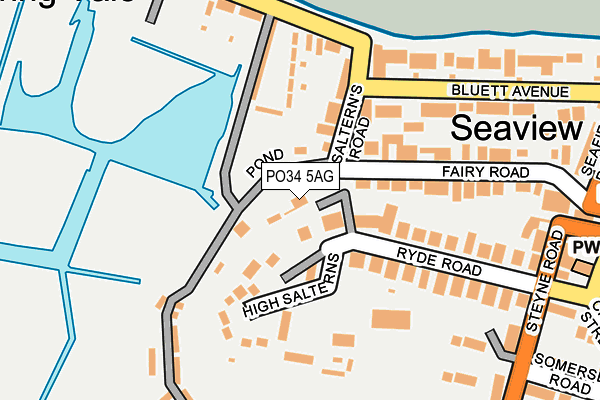 PO34 5AG map - OS OpenMap – Local (Ordnance Survey)