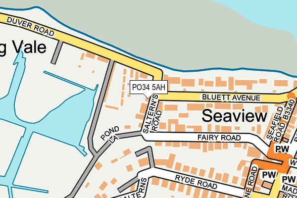 PO34 5AH map - OS OpenMap – Local (Ordnance Survey)