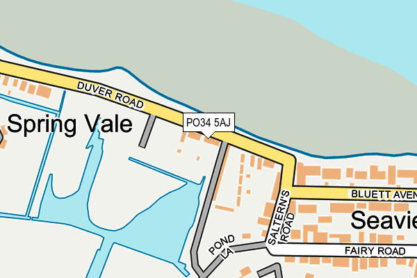 PO34 5AJ map - OS OpenMap – Local (Ordnance Survey)