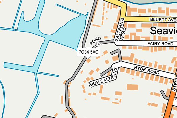 PO34 5AQ map - OS OpenMap – Local (Ordnance Survey)