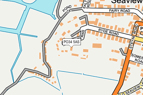 PO34 5AS map - OS OpenMap – Local (Ordnance Survey)