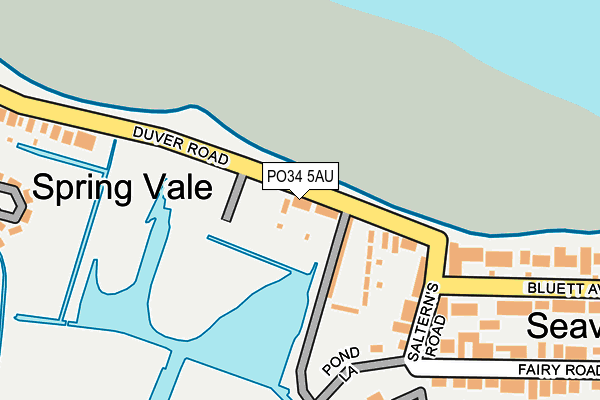 PO34 5AU map - OS OpenMap – Local (Ordnance Survey)