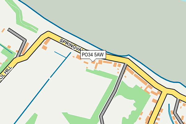 PO34 5AW map - OS OpenMap – Local (Ordnance Survey)