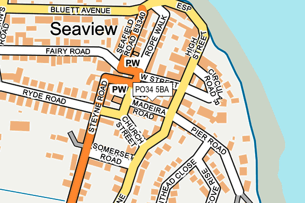 PO34 5BA map - OS OpenMap – Local (Ordnance Survey)