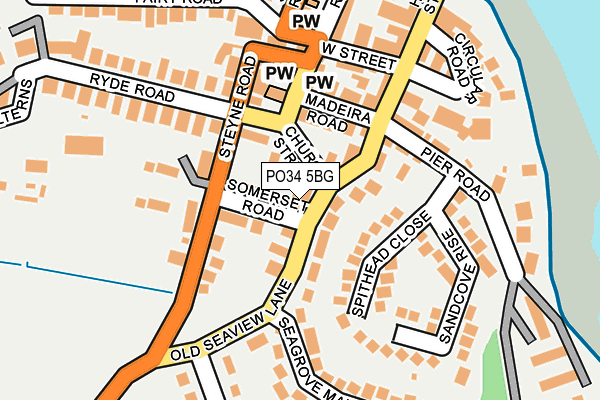 PO34 5BG map - OS OpenMap – Local (Ordnance Survey)