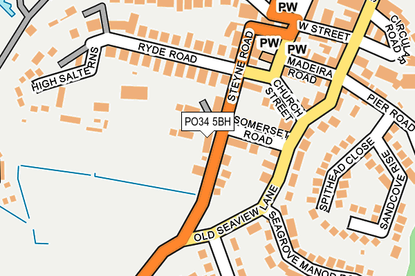 PO34 5BH map - OS OpenMap – Local (Ordnance Survey)