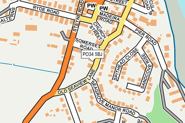 PO34 5BJ map - OS OpenMap – Local (Ordnance Survey)