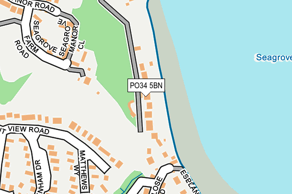 PO34 5BN map - OS OpenMap – Local (Ordnance Survey)