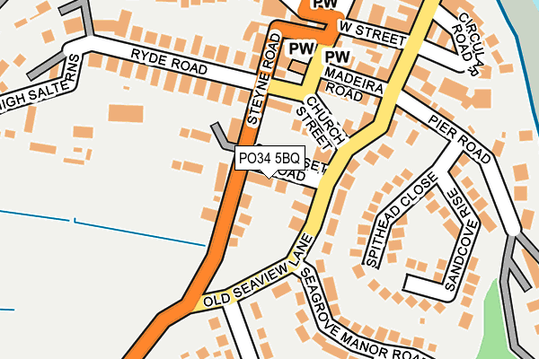 PO34 5BQ map - OS OpenMap – Local (Ordnance Survey)