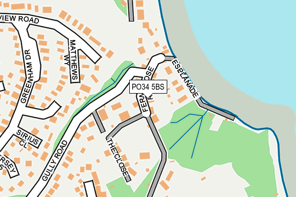 PO34 5BS map - OS OpenMap – Local (Ordnance Survey)
