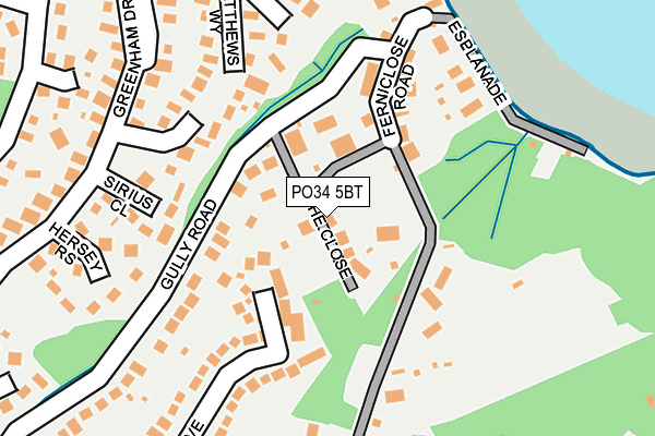 PO34 5BT map - OS OpenMap – Local (Ordnance Survey)