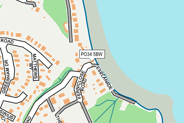 PO34 5BW map - OS OpenMap – Local (Ordnance Survey)