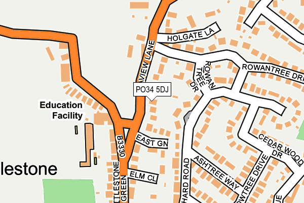 PO34 5DJ map - OS OpenMap – Local (Ordnance Survey)