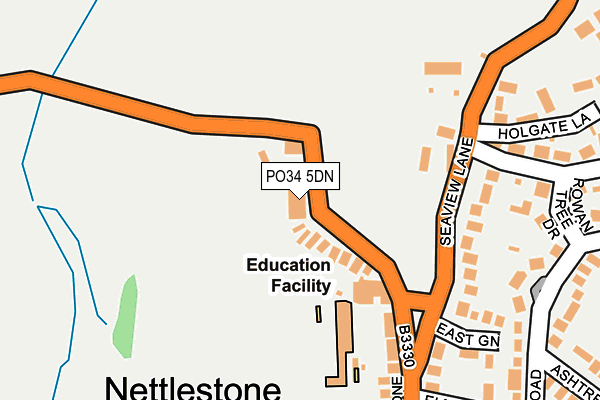 PO34 5DN map - OS OpenMap – Local (Ordnance Survey)