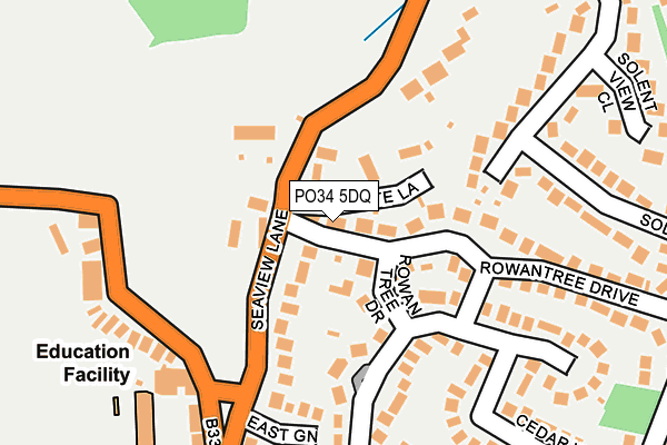 PO34 5DQ map - OS OpenMap – Local (Ordnance Survey)