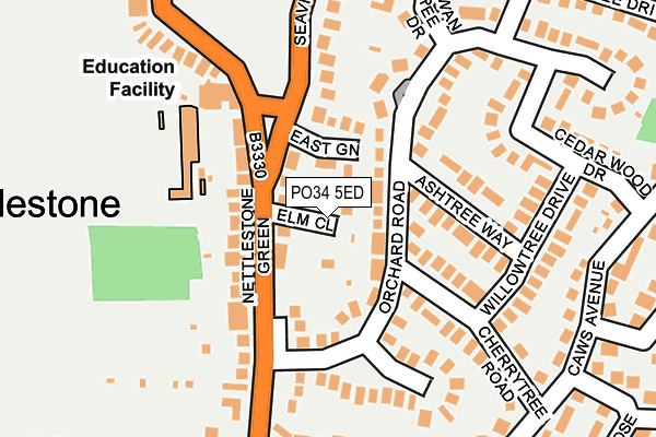 PO34 5ED map - OS OpenMap – Local (Ordnance Survey)
