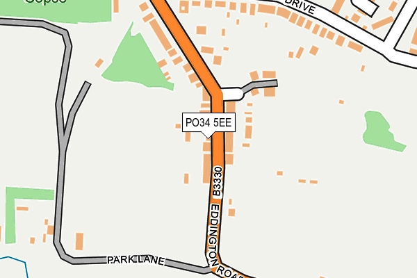 PO34 5EE map - OS OpenMap – Local (Ordnance Survey)