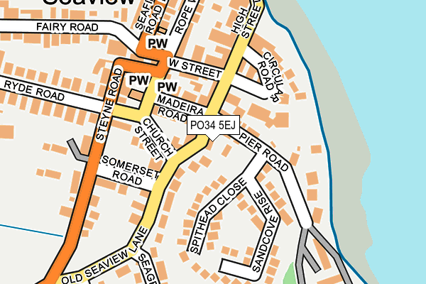 PO34 5EJ map - OS OpenMap – Local (Ordnance Survey)