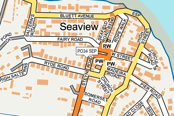 PO34 5EP map - OS OpenMap – Local (Ordnance Survey)