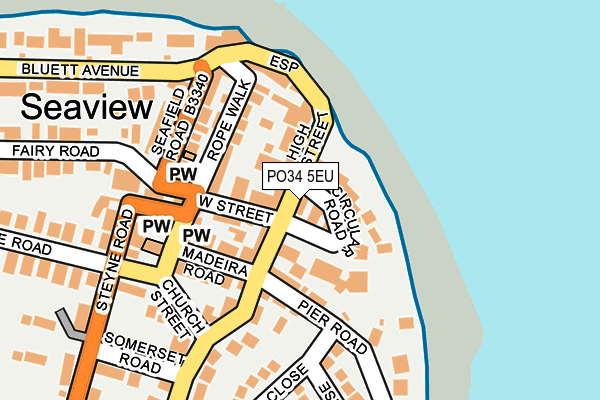 PO34 5EU map - OS OpenMap – Local (Ordnance Survey)